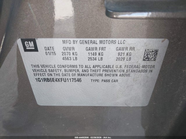 1G1RB6E4XFU117546 Chevrolet Volt