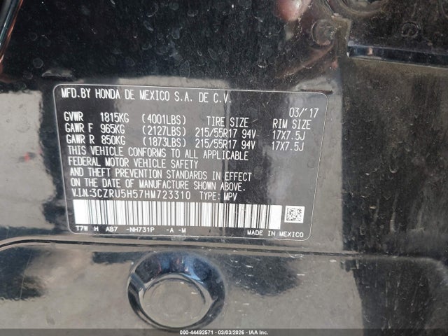 2017 HONDA HR-V 3CZRU5H57HM723310 Photo 8