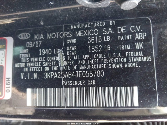 2018 KIA RIO 3KPA25AB4JE058780 Photo 8