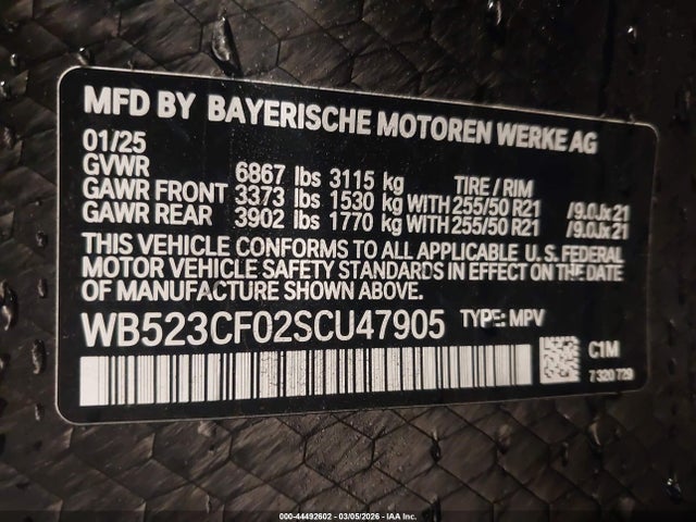 2025 BMW IX WB523CF02SCU47905 Photo 8