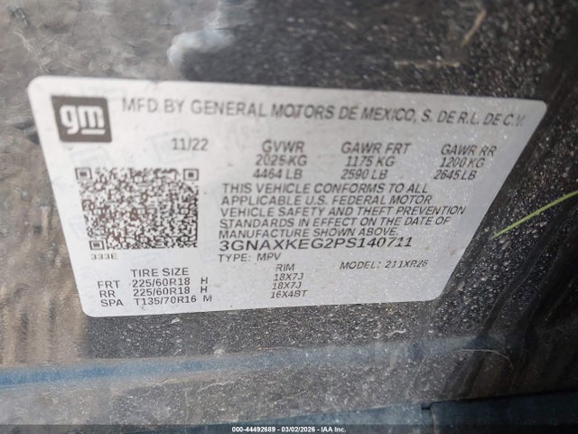 2023 CHEVROLET EQUINOX 3GNAXKEG2PS140711 Photo 8