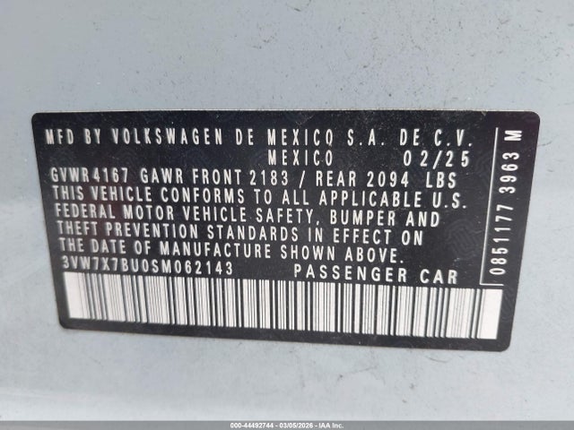 3VW7X7BU0SM062143 Volkswagen Jetta 1.5t Se