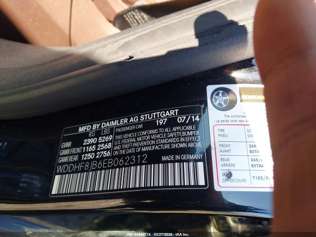 2014 Mercedes-benz E 350 4matic მანქანა იყიდება აუქციონზე, vin: WDDHF8JB6EB062312, აუქციონის ნომერი: 44492774