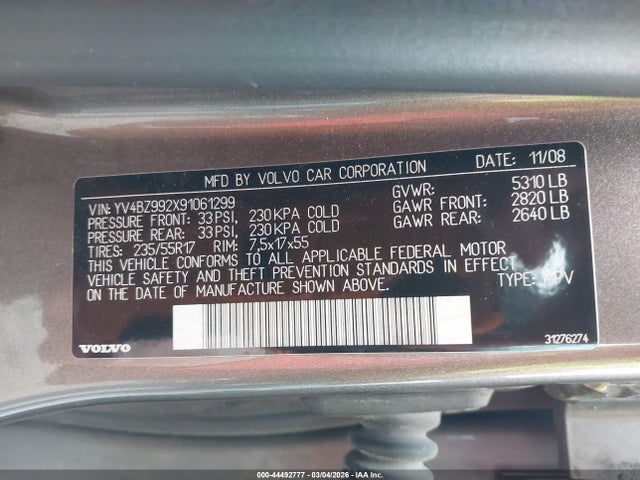 2009 VOLVO XC70 YV4BZ992X91061299 Photo 8