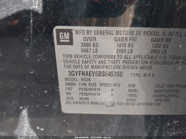 2011 CADILLAC SRX 3GYFNAEY6BS645760 Photo 8