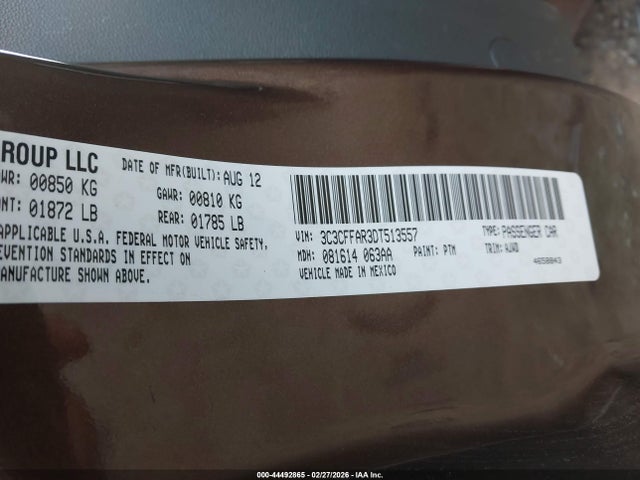 2013 FIAT 500 3C3CFFAR3DT513557 Photo 8