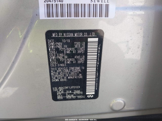 2020 INFINITI QX80 JN8AZ2NF1L9701024 Photo 8