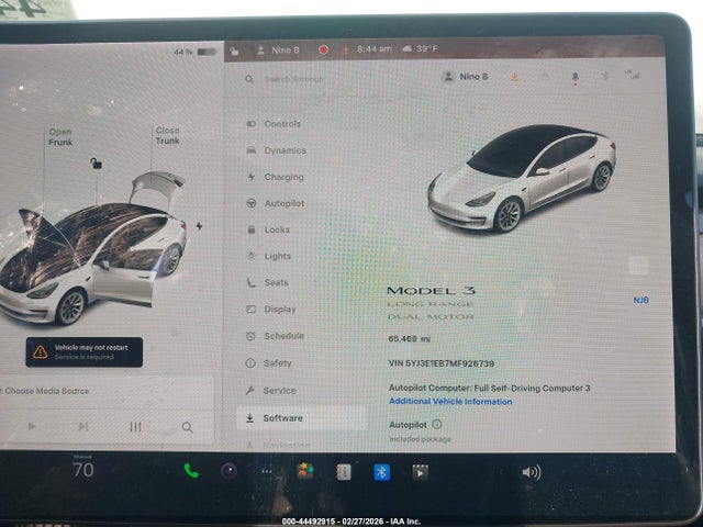 Продажа на аукционе авто 2021 Tesla Model 3 Long Range Dual Motor All-wheel Drive, vin: 5YJ3E1EB7MF926739, номер лота: 44492915