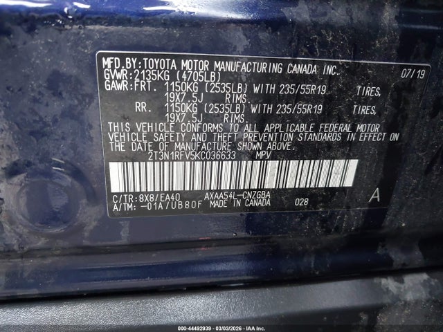 Toyota Rav4 Limited 2019 2T3N1RFV5KC036633 Image 9