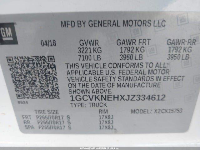 1GCVKNEHXJZ334612 Chevrolet Silverado 1500 Wt