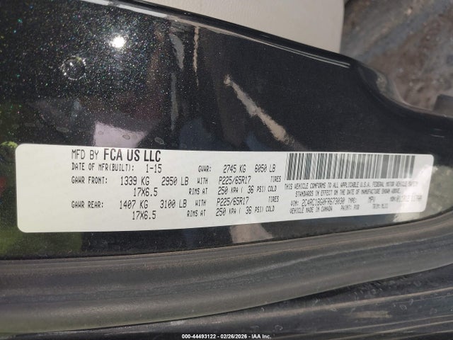 Aukcja sprzedaży 2015 Chrysler Town & Country Touring, vin: 2C4RC1BG0FR673030, numer aukcji: 44493122