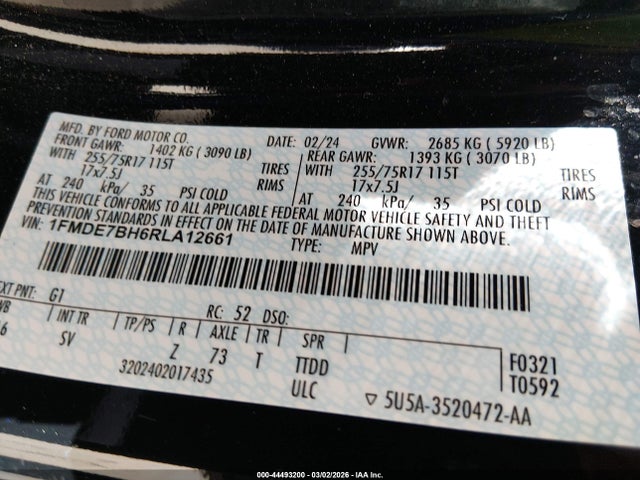 2024 FORD BRONCO 1FMDE7BH6RLA12661 Photo 8