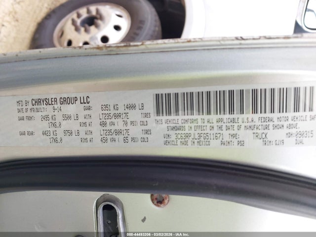 Продаж на аукціоні авто 2015 Ram 3500 Laramie, vin: 3C63RPJL3FG511671, номер лоту: 44493206