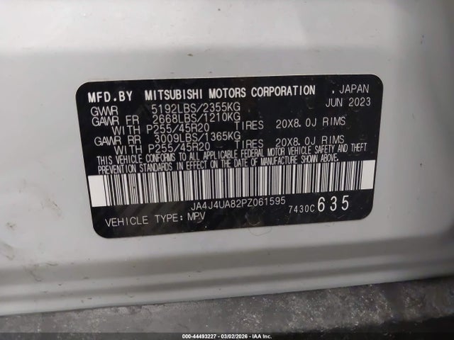 Продаж на аукціоні авто 2023 Mitsubishi Outlander Se 2.5 S-awc, vin: JA4J4UA82PZ061595, номер лоту: 44493227