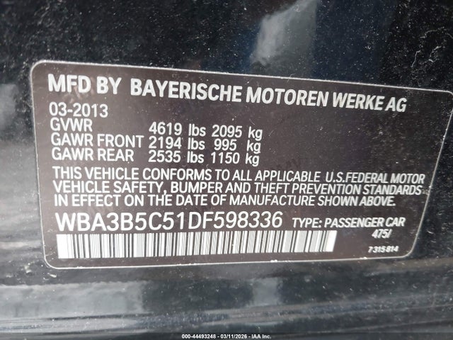 Продаж на аукціоні авто 2013 Bmw 328i Xdrive, vin: WBA3B5C51DF598336, номер лоту: 44493248