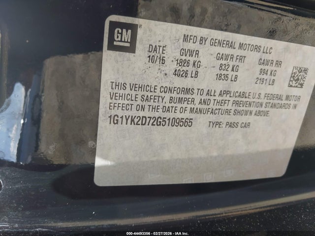 2016 CHEVROLET CORVETTE 1G1YK2D72G5109565 Photo 8