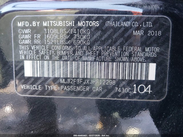 2018 MITSUBISHI MIRAGE G4 ML32F3FJXJHF12298 Photo 8