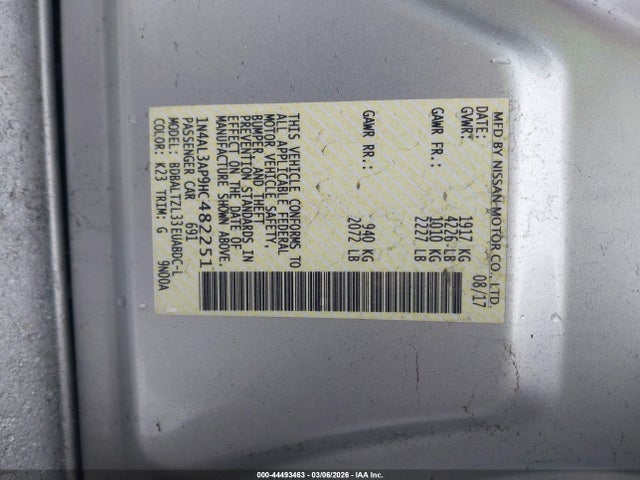 1N4AL3AP9HC482251 Nissan Altima 2.5 Sl