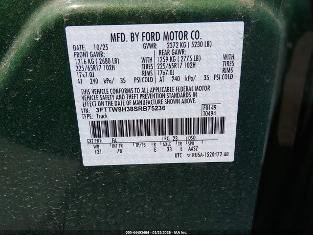 2025 FORD MAVERICK 3FTTW8H38SRB75236 Photo 8