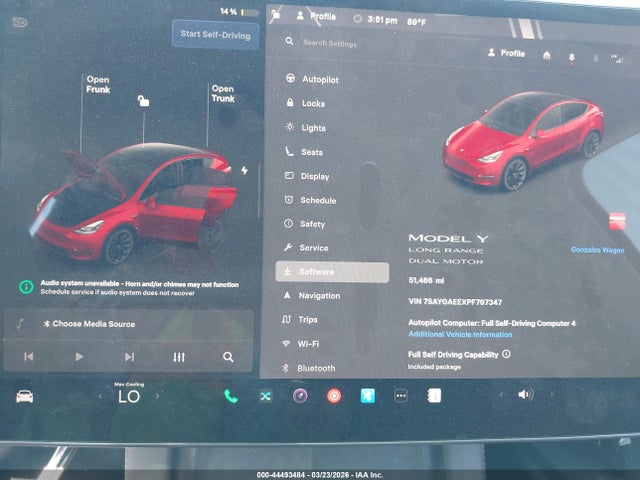 2023 Tesla Model Y მანქანა იყიდება აუქციონზე, vin: 7SAYGAEEXPF797347, აუქციონის ნომერი: 44493484