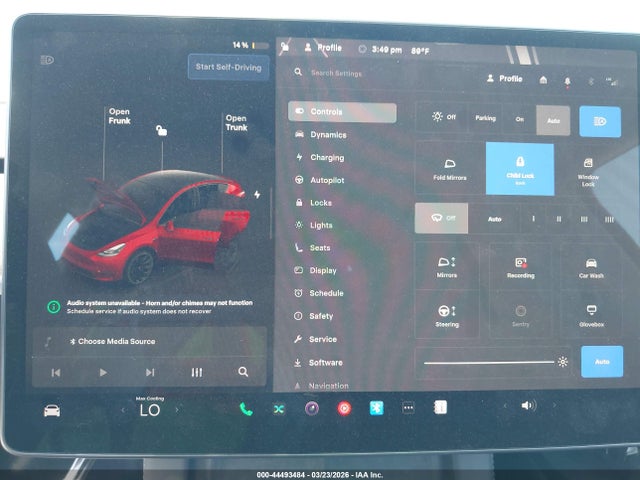 2023 Tesla Model Y მანქანა იყიდება აუქციონზე, vin: 7SAYGAEEXPF797347, აუქციონის ნომერი: 44493484