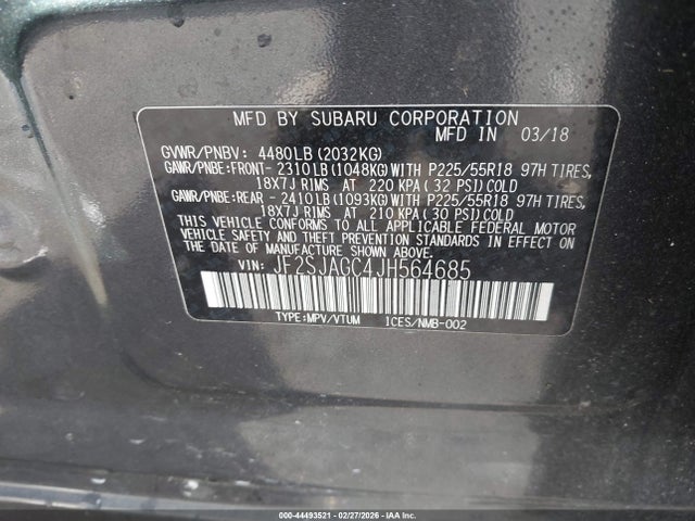 2018 SUBARU FORESTER JF2SJAGC4JH564685 Photo 8