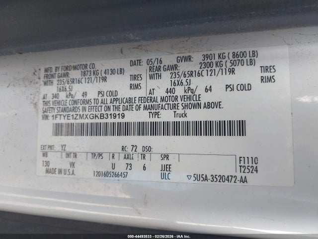 1FTYE1ZMXGKB31919 Ford Transit-150