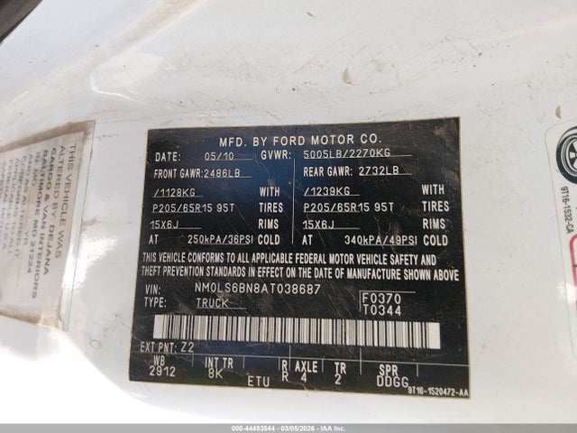 2010 FORD TRANSIT CONNECT NM0LS6BN8AT038687 Photo 8