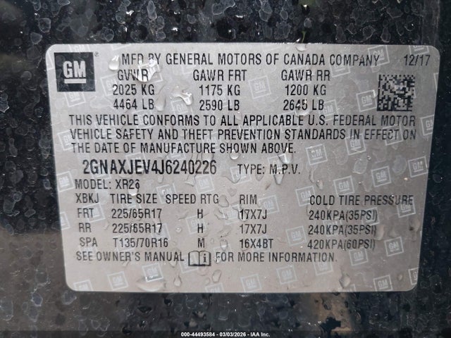 Chevrolet Equinox L 2018 2GNAXGEV2J6240226 Image 9