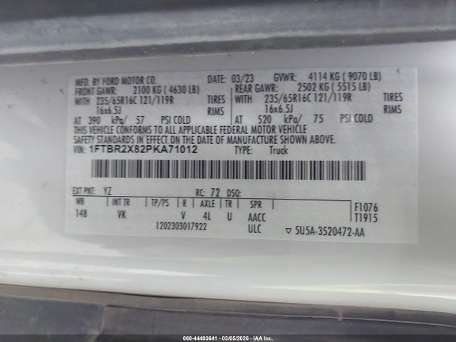 1FTBR2X82PKA71012 Ford Transit-250