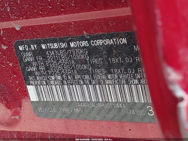 44493695 :رقم المزاد ، JA4ARUAU8RU011444 vin ، 2024 Mitsubishi Outlander Sport 2.0 Es Awc مزاد بيع