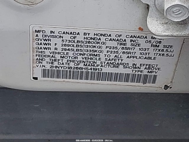 2006 ACURA MDX 2HNYD18266H541913 Photo 8