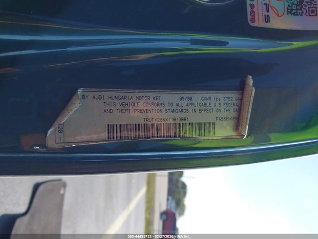 Продажа на аукционе авто 2001 Audi Tt, vin: TRUTX28NX11013084, номер лота: 44493732