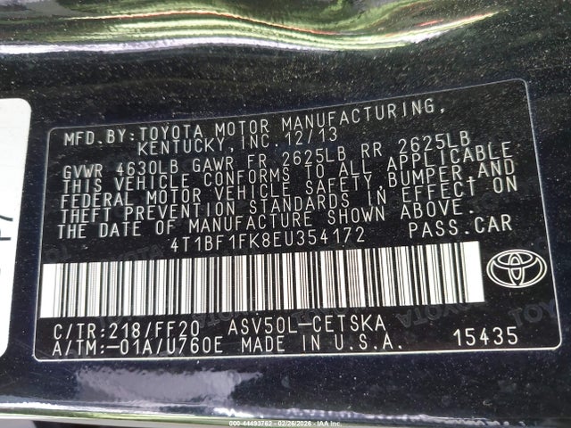 Toyota CAMRY SE 2014 4T1BF1FK8EU354172 Image 9