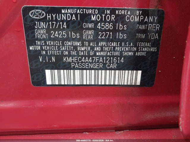 Hyundai SONATA HYBRID 2015 KMHEC4A47FA121614 Image 9