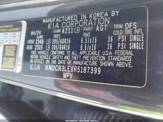 KNDCR3LE8R5187399 KIA NIRO EX