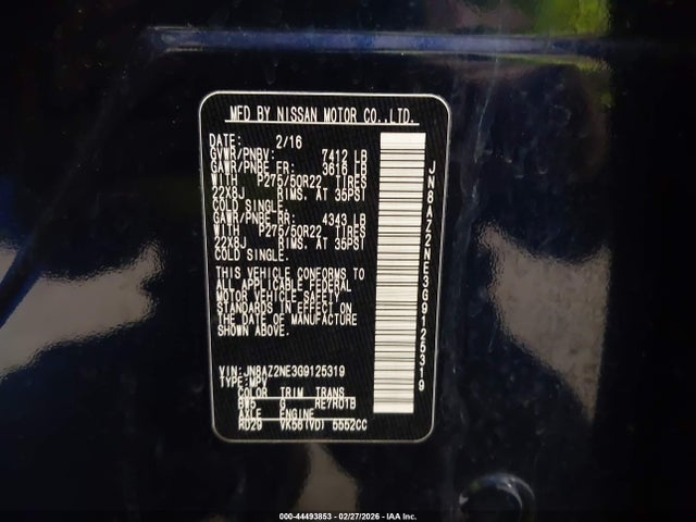 Aukcja sprzedaży 2016 Infiniti Qx80, vin: JN8AZ2NE3G9125319, numer aukcji: 44493853