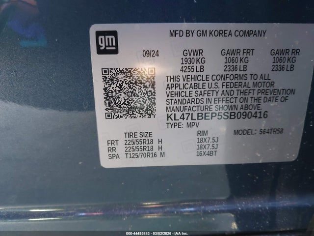 2025 Buick Envista Sport Touring Fwd მანქანა იყიდება აუქციონზე, vin: KL47LBEP5SB090416, აუქციონის ნომერი: 44493883