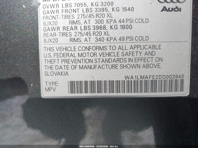 2013 AUDI Q7 WA1LMAFE2DD003940 Photo 8