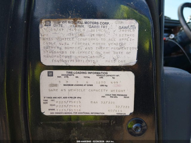 1988 CADILLAC BROUGHAM 1G6DW51Y3J9713010 Photo 8