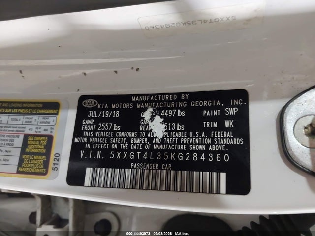 2019 KIA OPTIMA 5XXGT4L35KG284360 Photo 8