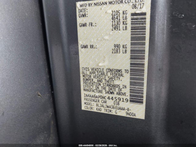 Nissan Maxima 3.5 Sv 2017 1N4AA6AP0HC445919 Image 9
