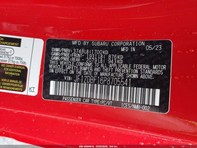 2023 SUBARU BRZ JF1ZDBF16P8705541 Photo 8