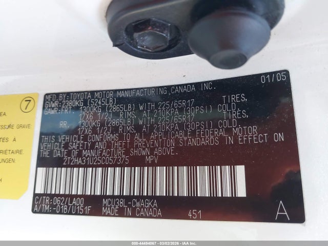 Aukcja sprzedaży 2005 Lexus Rx 330, vin: 2T2HA31U25C057375, numer aukcji: 44494067