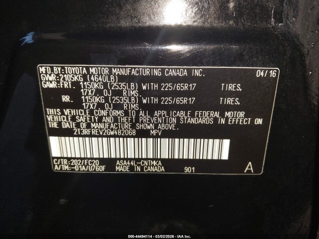 Toyota Rav4 Xle 2016 2T3RFREV2GW482068 Image 9