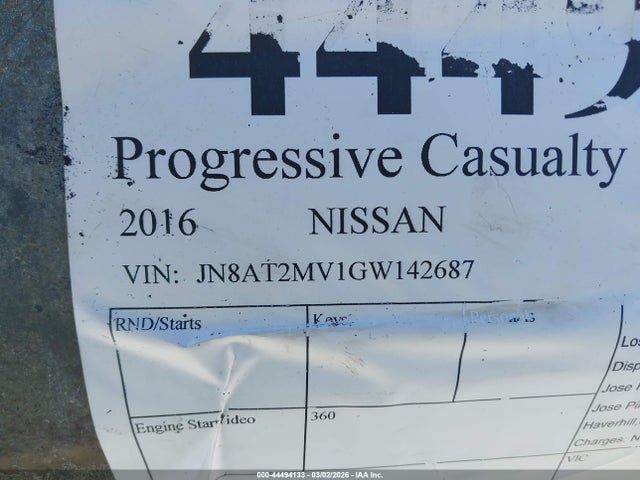 JN8AT2MV1GW142687 Nissan ROGUE S