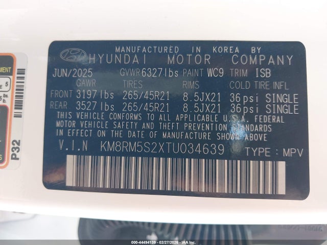 Hyundai Palisade Calligraphy 2026 KM8RM5S2XTU034639 Image 9
