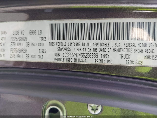 1C6RR7NT4GS250338 RAM 1500 Laramie