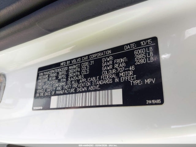 YV4A22PK7G1043320 Volvo Xc90 T6 Momentum