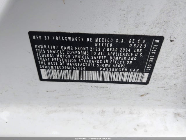 Volkswagen Jetta 1.5t S 2023 3VW5M7BU2PM052124 Image 9